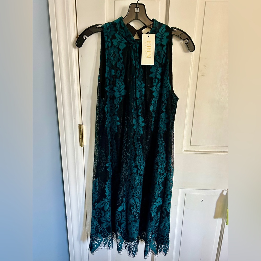 ERIN by Erin Fetherston Emerald & Black Lace Dress – Size 4 (NWT)